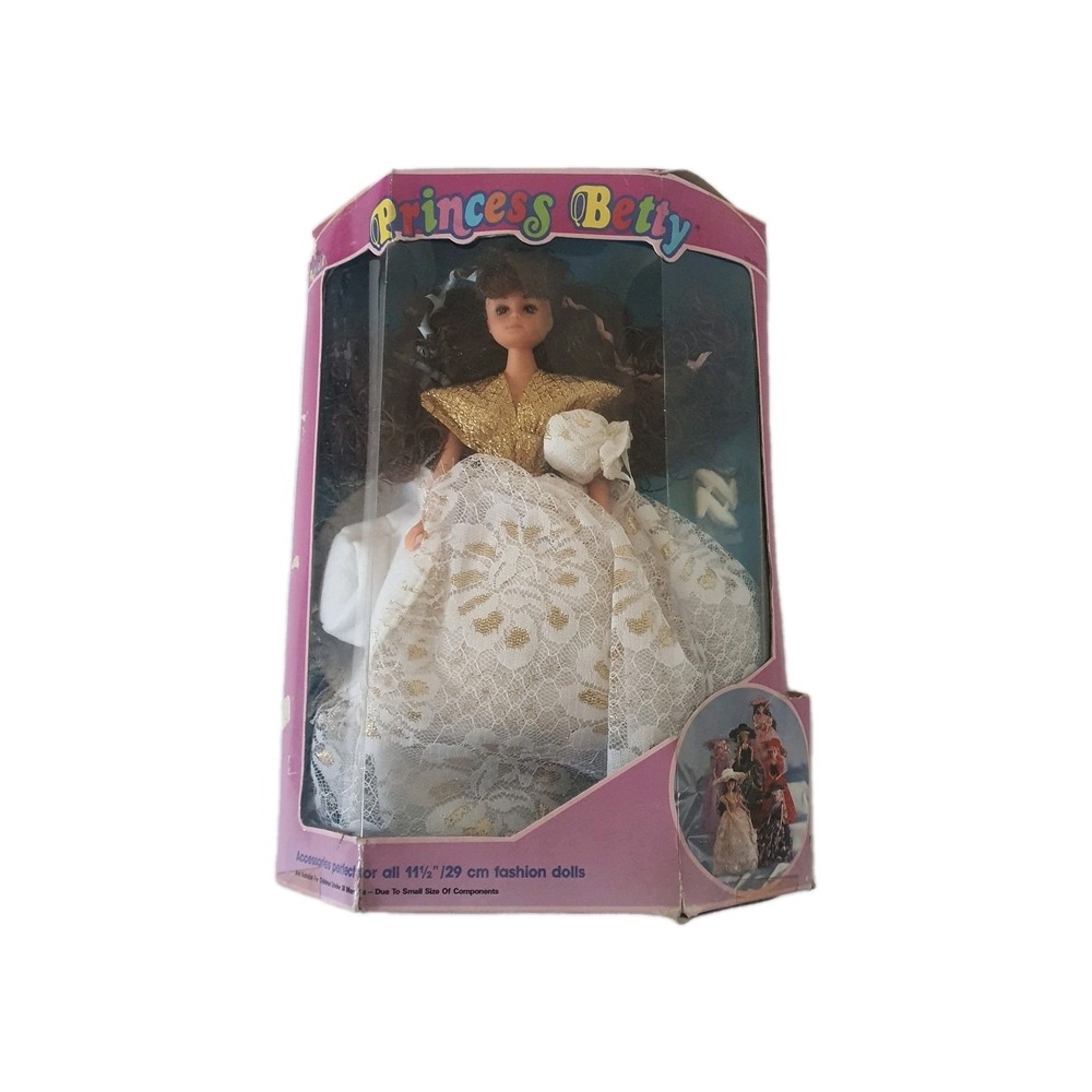 Vintage Princess Betty‎ Doll 11' #21203 Bendable Gold White Dress Collectible